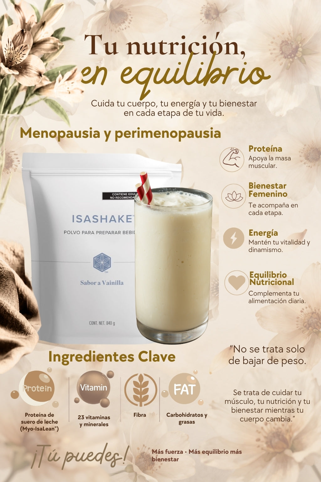 IsaShake® vainilla es un sustituto