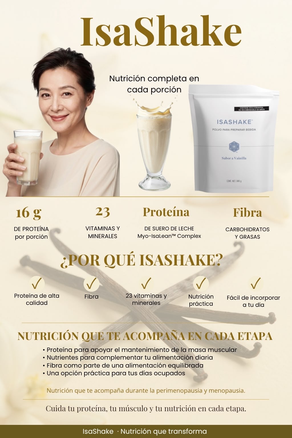 IsaShake® vainilla es un sustituto