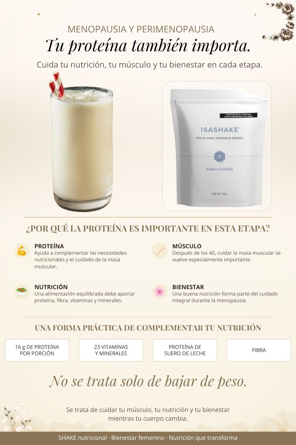 IsaShake® vainilla es un sustituto
